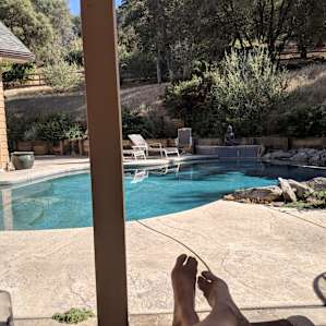 Relaxing by the pool after a hike -- it was perfect
