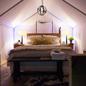 One of the amazing canvas glamp tents