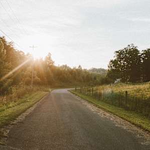 Gorgeous sunsets on the country road right by the tent sites.