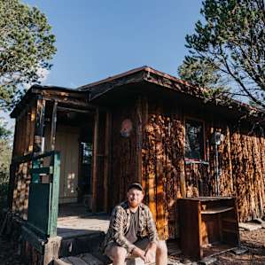Enjoying the cabin.