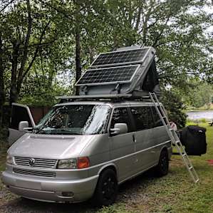 PLENTY of space for our small adventure rig. This site would accommodate larger rigs than ours.
