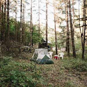 We were free to choose any spot we liked to camp and we chose this one for the cool shade under the trees.