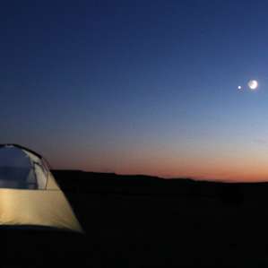 Looking at the moon and Venus.