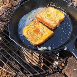French toast on a cast iron skillet. Nothing better. Well maybe bacon.