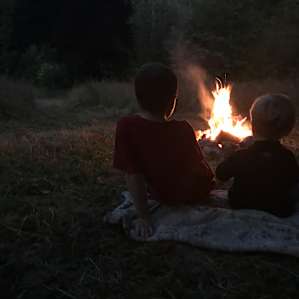 Waiting for the stars to appear. Lovely place to have a fire.