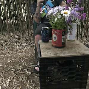 flowers in the bamboo room courtesy of the host!