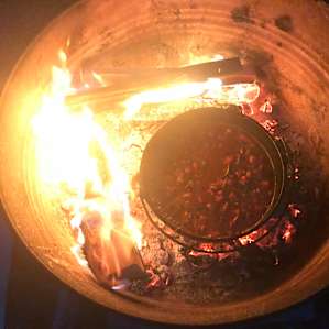 great fire pit set up from previous campers