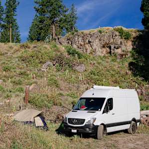 We decided to be risky and drive our van down the steep hill, but we got up and down with no issues!