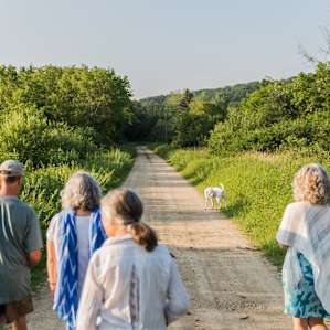 A walk with the host family after a delicious meal, led by River the dog :)