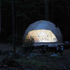 the geodesic dome at night
