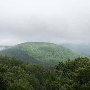 My view from the Mount Tremper fire tower on a rainy afternoon