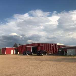View of the barn from our parking soot