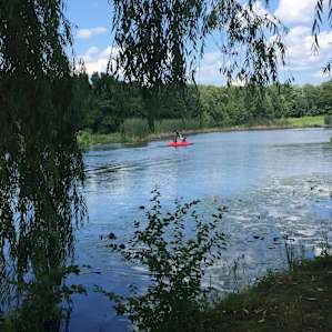 Some one out in the canoe