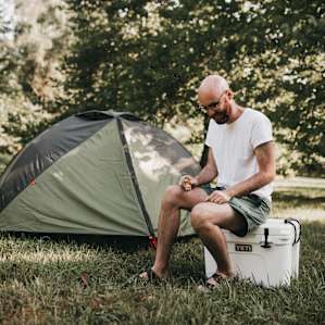 Camping under the shade of this tree meant a perfect place to eat breakfast.
