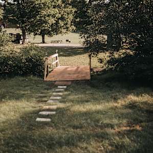 Pathway from the tent sites to the bathroom.