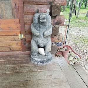 Little bear greets you at the door