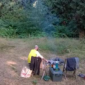 Campfire hot dogs for dinner!