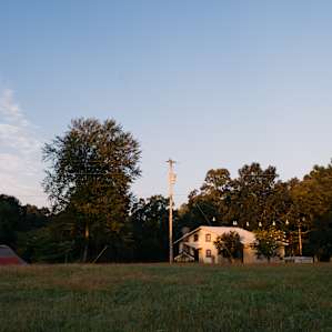 Overview. The main house, with my tent in the foreground.