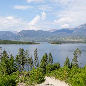 View from the edge of campground loop D onto Dillon Reservoir