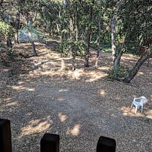 View of the tent spot from the tree house