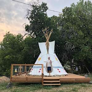 Sunset and the sun tipi!