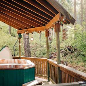 A great spot to spend the evening with an ice cold drink and watching the deer wander by.
