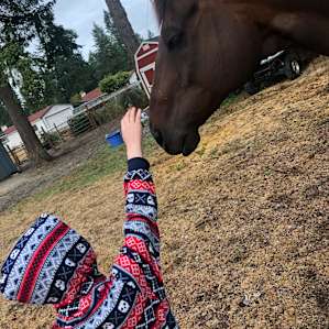 He overcame his fear of horses apparently
