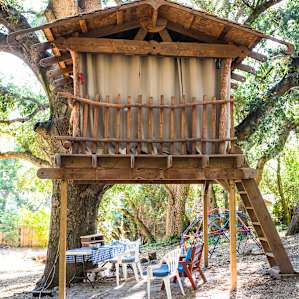The fun treehouse was across from our tent