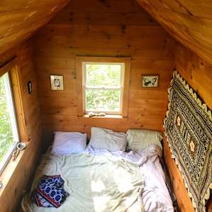 The inside of the cabin is the coziest spot!