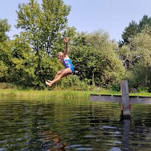Jumping off the dock