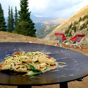Coconut Curry Chicken with Udon Noodles at 11k feet on the skottle.