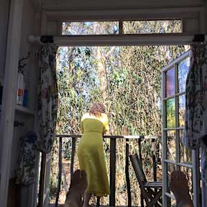 View out the door onto the deck.