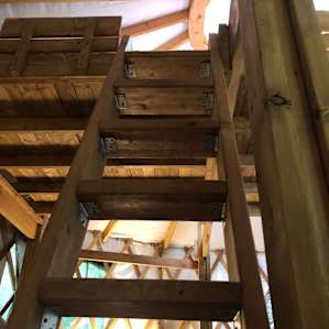 The ladder to the queen bed