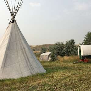 Our tent tucked in with the beautiful surrounds!
