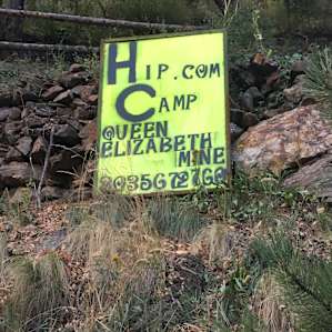 The sign for the campsite