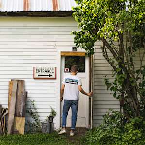 The entrance to the barn.
