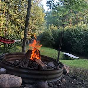 Babbling spring stream, perfect hammock trees, a campfire, what more do you need