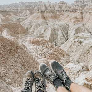 Exploring the Badlands! It was fun to go "off the trail" at the end of the Door Trail!