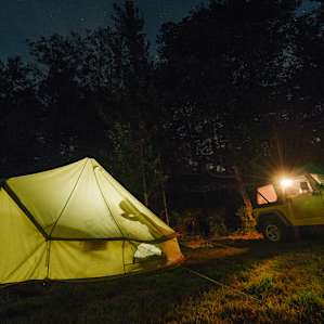The canvas tent was there already, and was spacious and comfortable!
