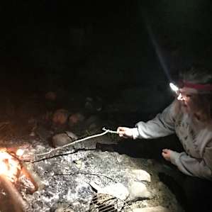 Melissa's husband had to build this fire for us because we failed, and he was so nice about it!