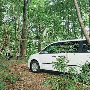 One of the campsites available close to the house. We loved the tree coverage. So pretty!