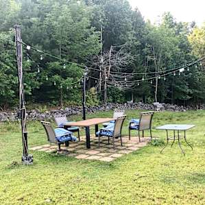 One of several inviting gathering areas scattered about the space.