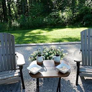 We ate breakfast outside in the chairs provided