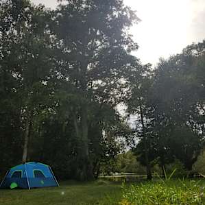 Back aways from our tent, showing the river