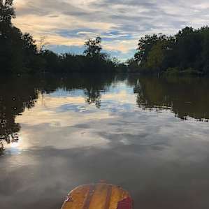 The Shenandoah river while the sun was setting, from Steve's canoe!