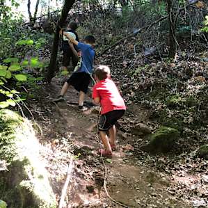 Hike on campground property - 2 mile hike but mostly uphill...a rope is provided during this especially challenging part