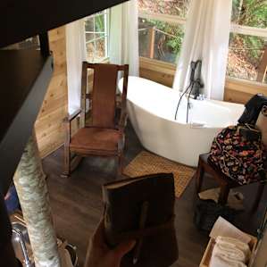Just signed the guestbook and saying "Cheers!" to the beautiful downstairs area!