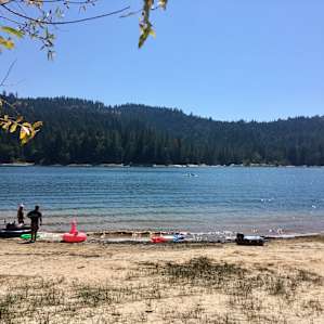 The beach directly across from camp