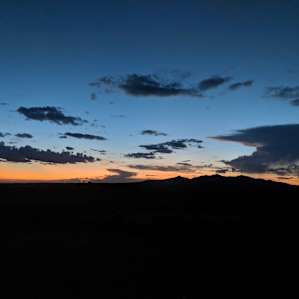 The view as the sun sets from La Casita. My camera wasn't able to capture the night skies, but the stars are clearly visible from any part of the ranch.