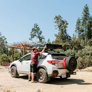 Pulling out the rooftop tent!